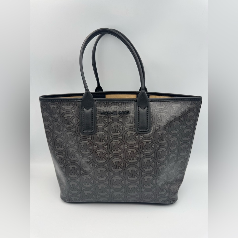 Michael Kors Jodie Small Tote Black MK Logo Bag 11.5" x 8"